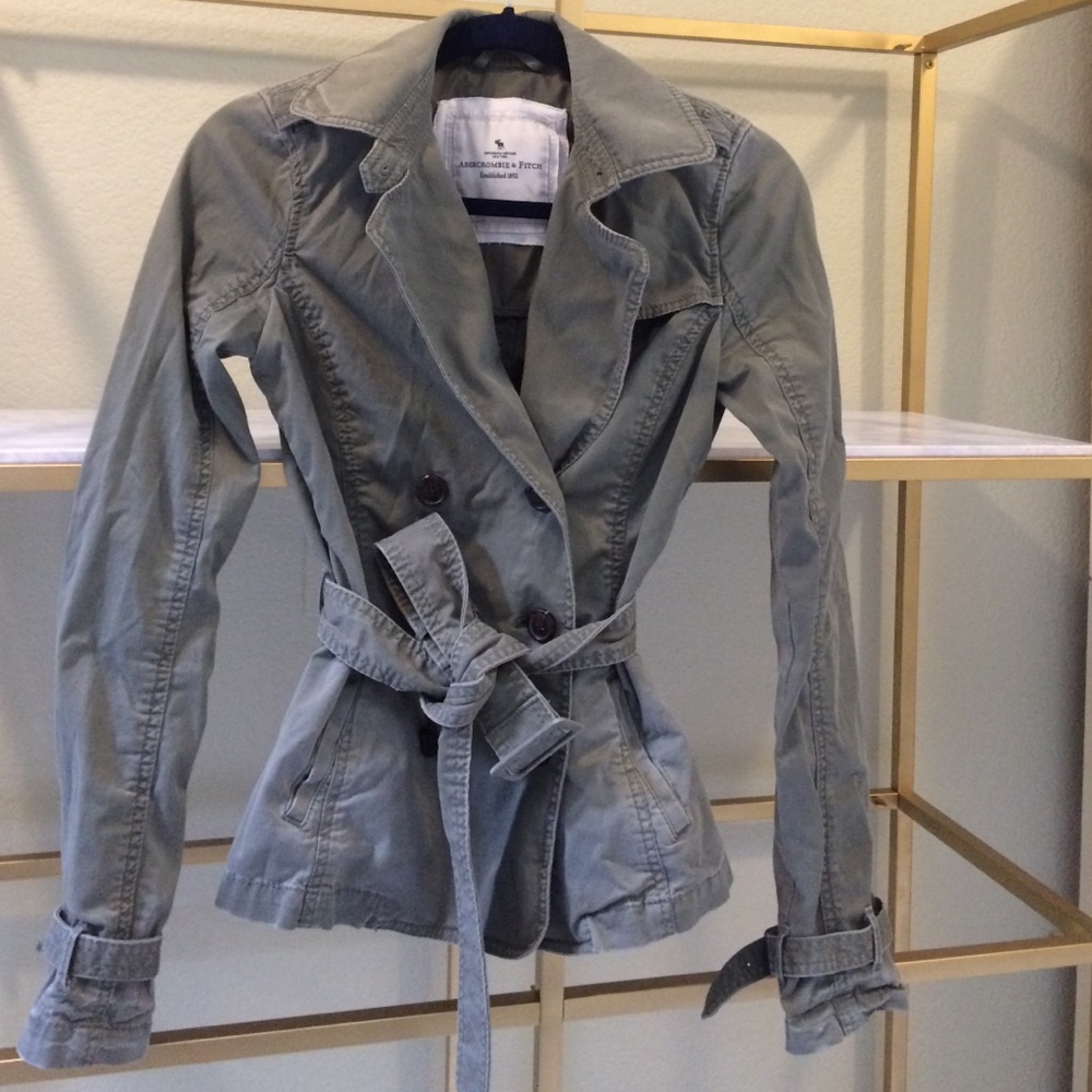 Abercrombie & Fitch Green Trench Jacket